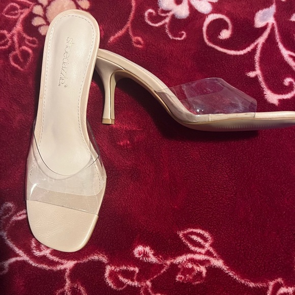 Natural with see through pattern leather 3” heels - Picture 1 of 1